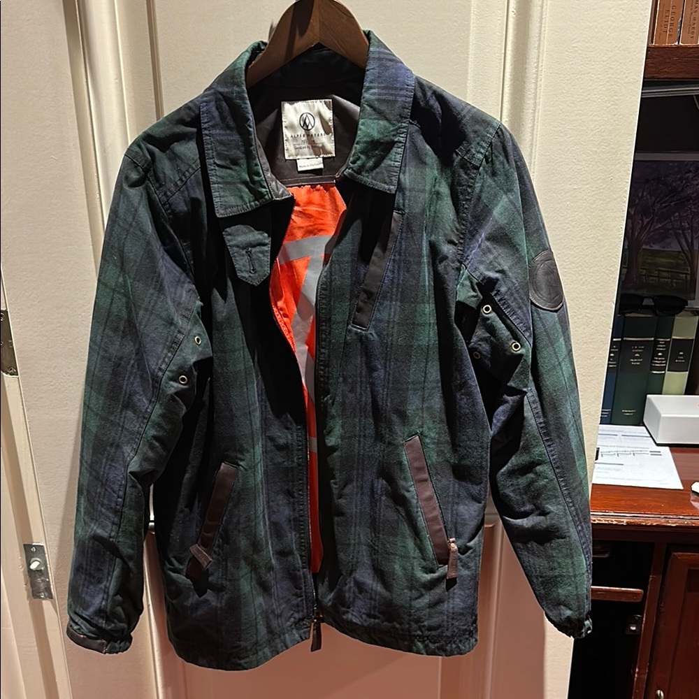 Green and Blue Lightweight Shirt Jacket with Collar